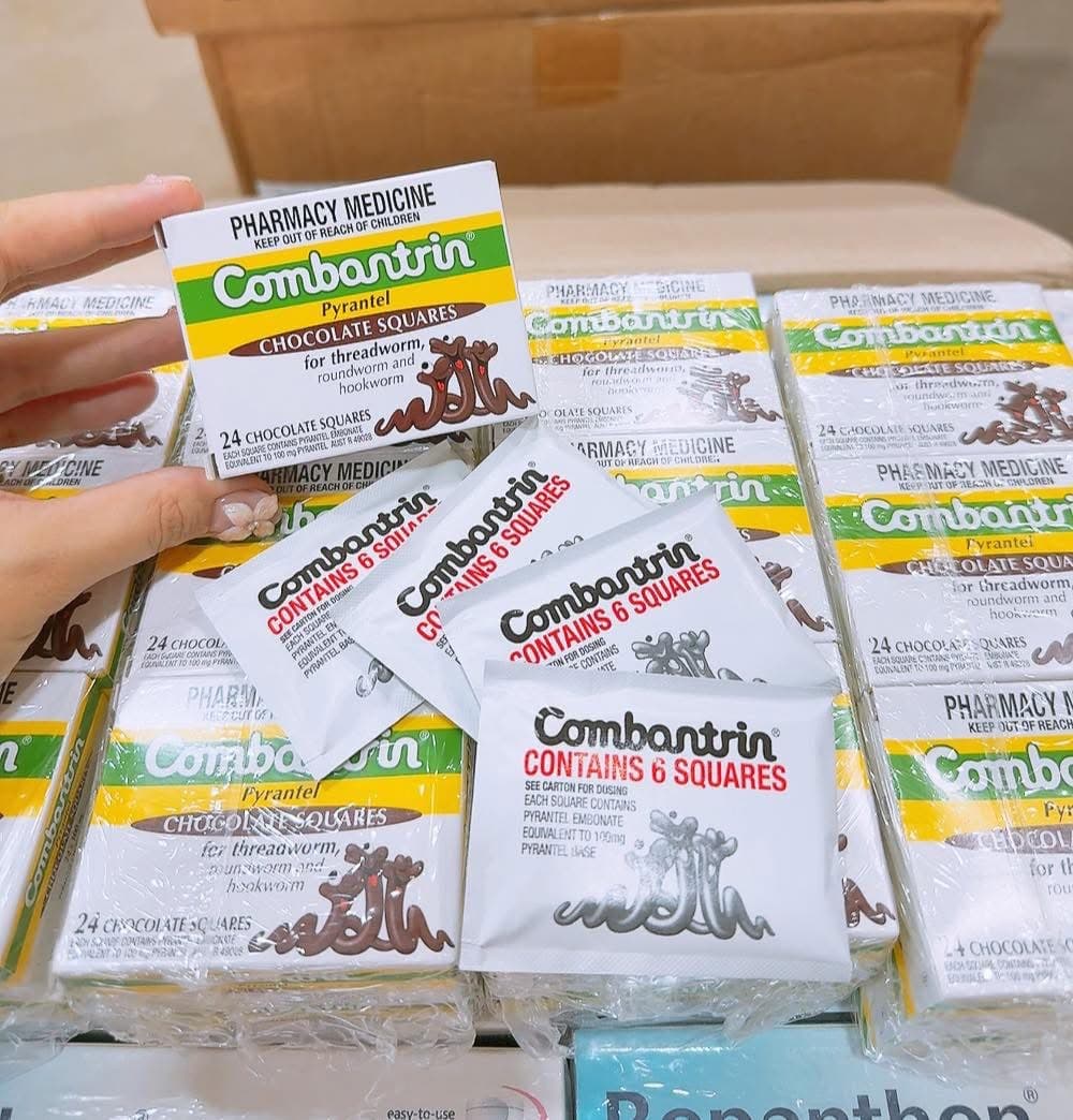 Combantrin (Chocolate Squares)  24 Pyrantel